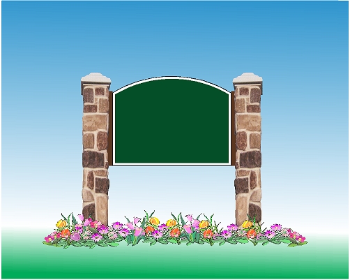 Simulated "Stone" 2-Post Mounting System" border=